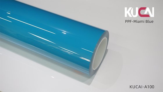 TPU PPF Miami Blauwe Auto Verf Beschermingsfilm Zelfgenezend Naadloos Wrap