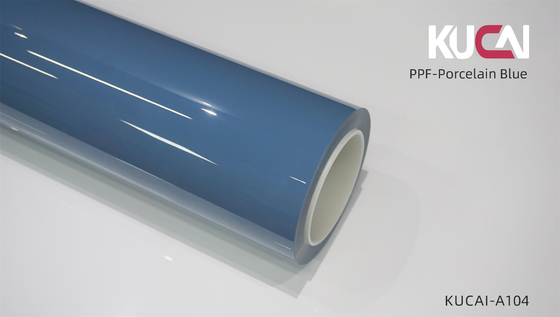 TPU Porselein Blauwe Kleur PPF Auto Verf Beschermingsfilm Anti-Kratten Zelfgenezing